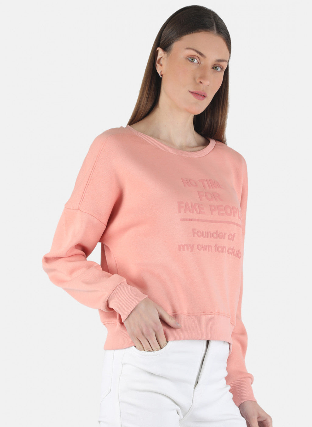 Women Pink Printed Sweatshirt