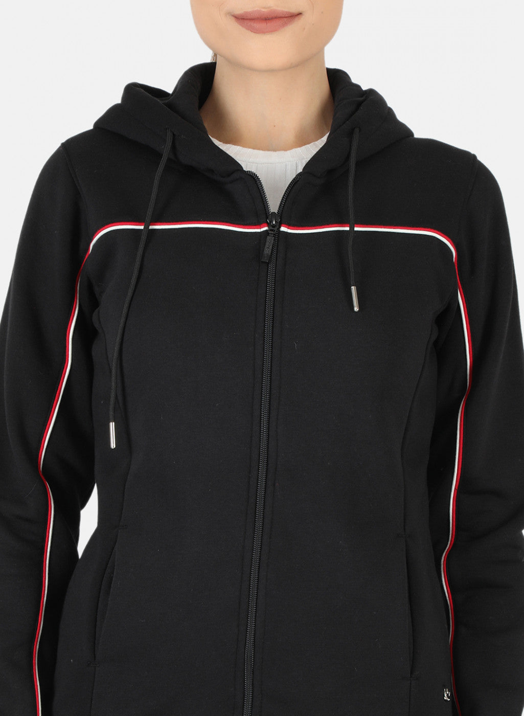 Women Black Solid Tracksuit