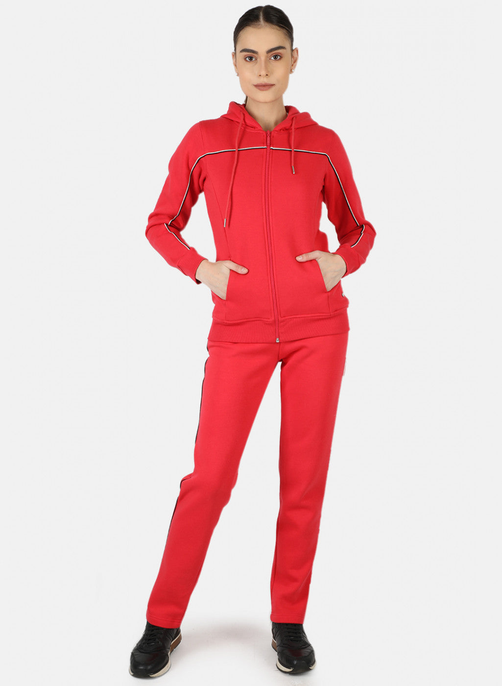 Women Pink Solid Tracksuit