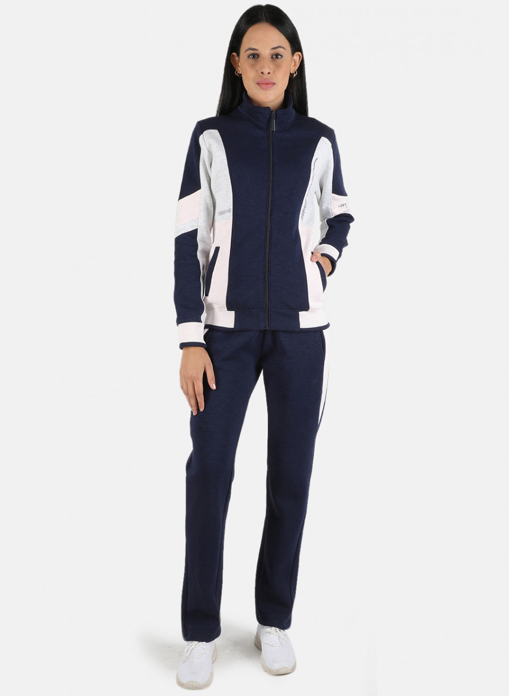 Women Blue Solid Tracksuit