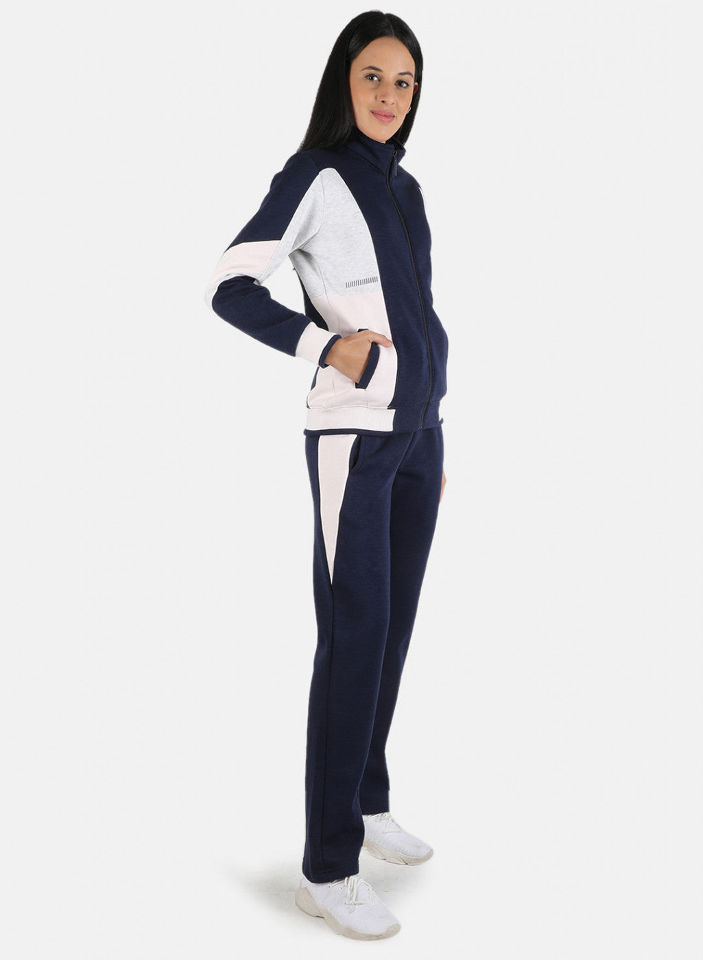 Women Blue Solid Tracksuit