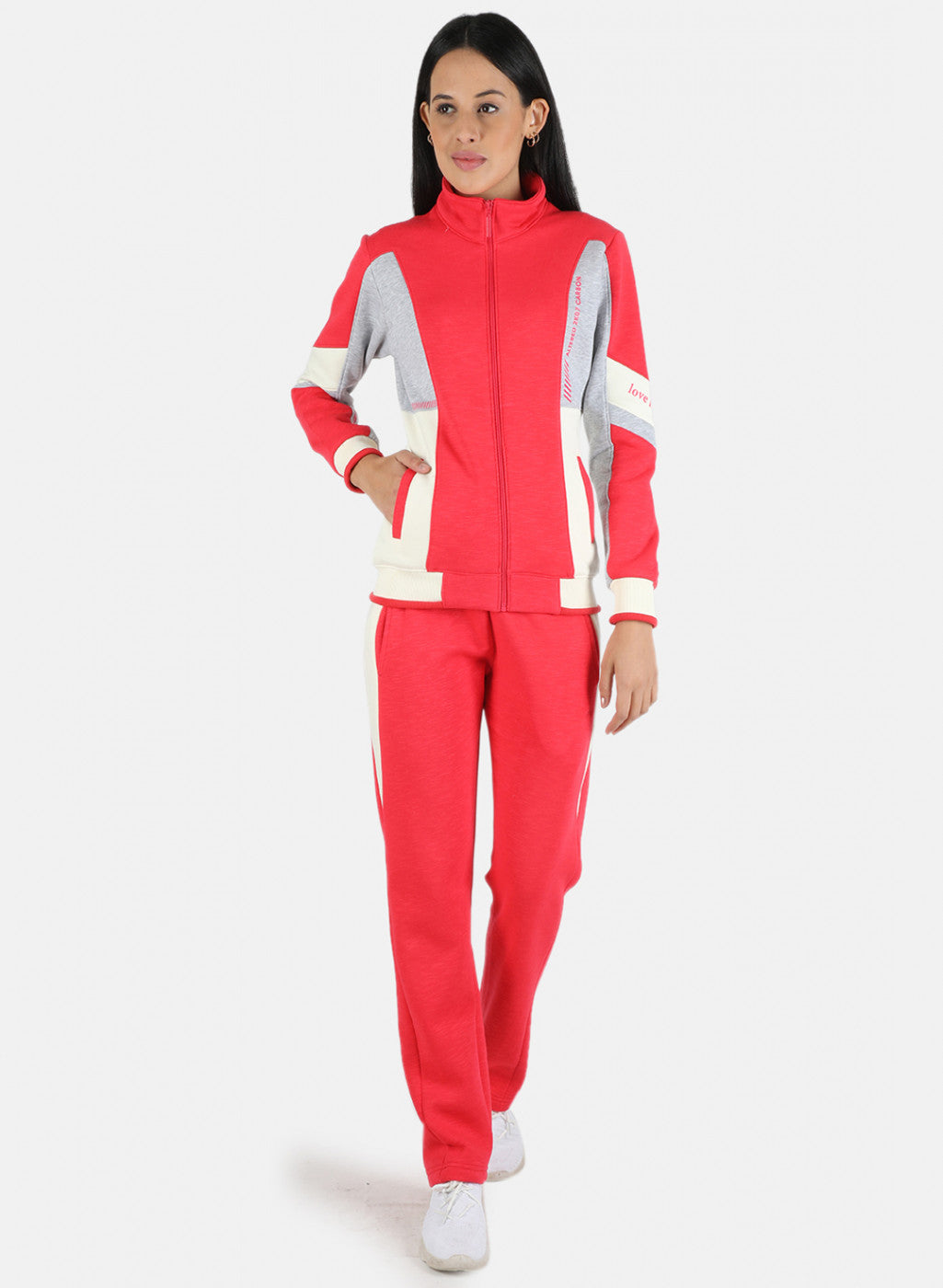 Women Pink Solid Tracksuit