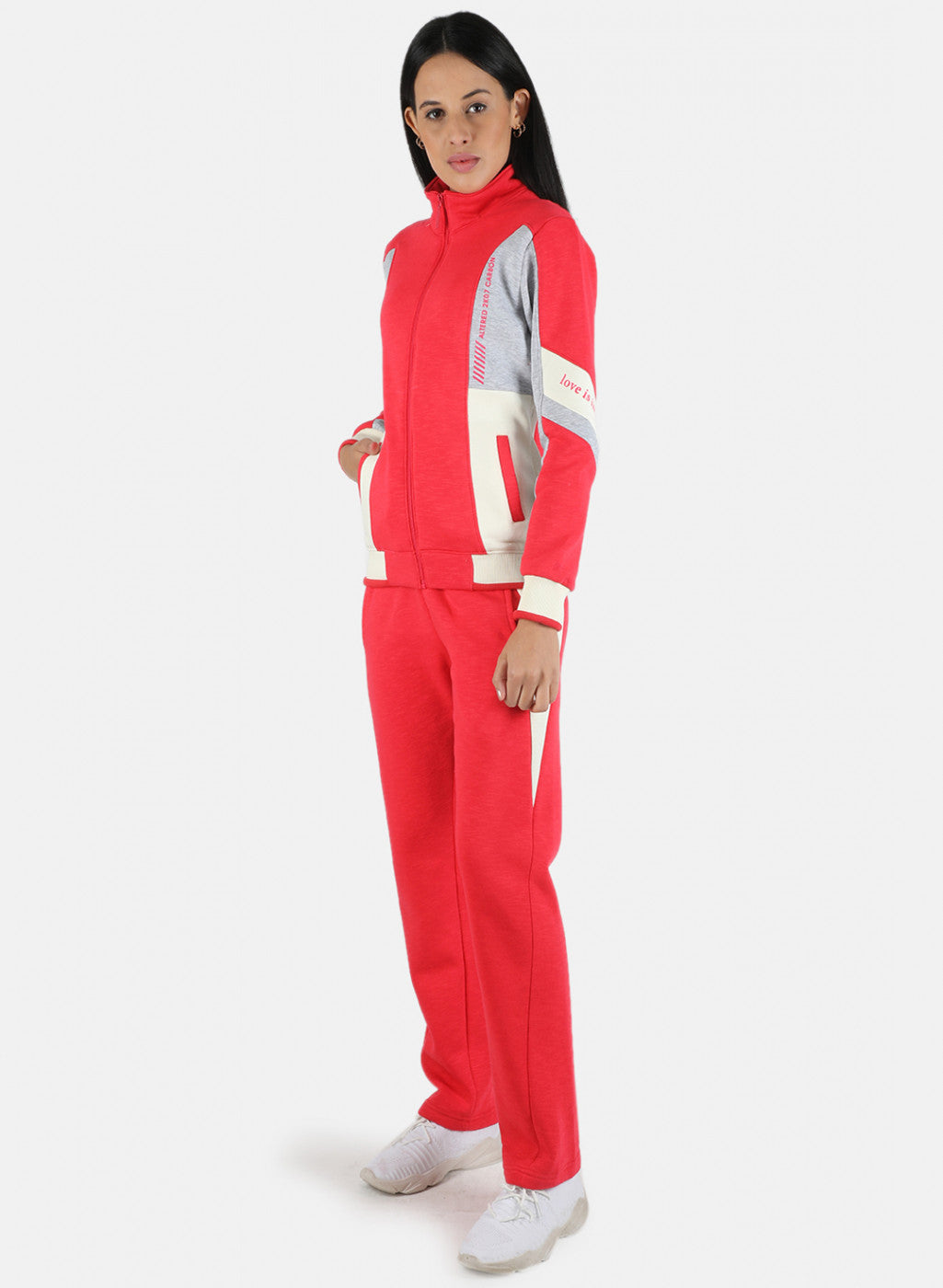 Women Pink Solid Tracksuit