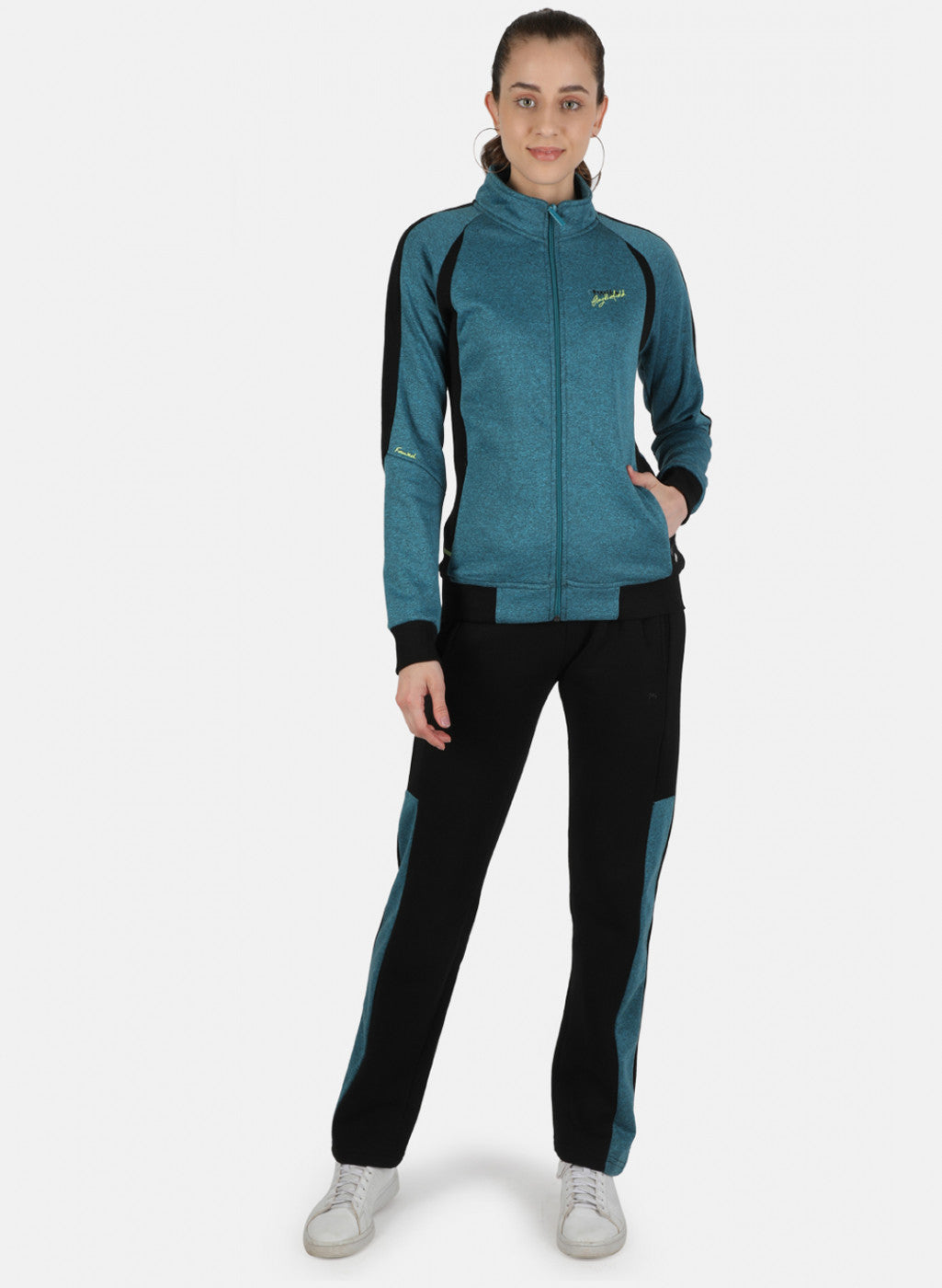 Women Blue Solid Tracksuit