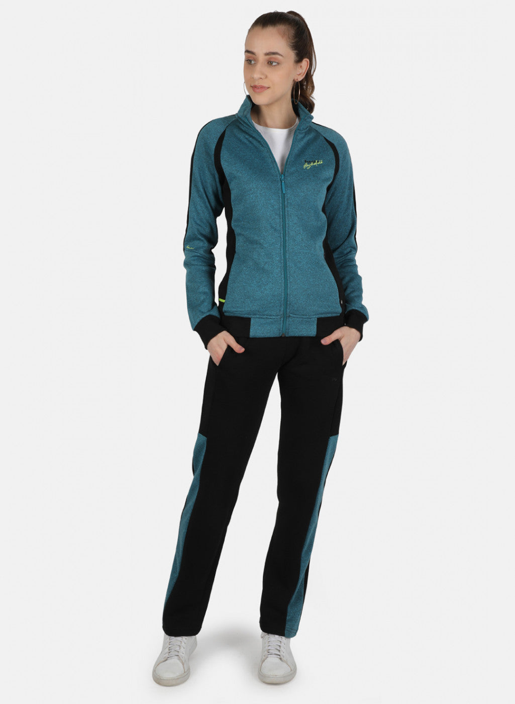 Women Blue Solid Tracksuit