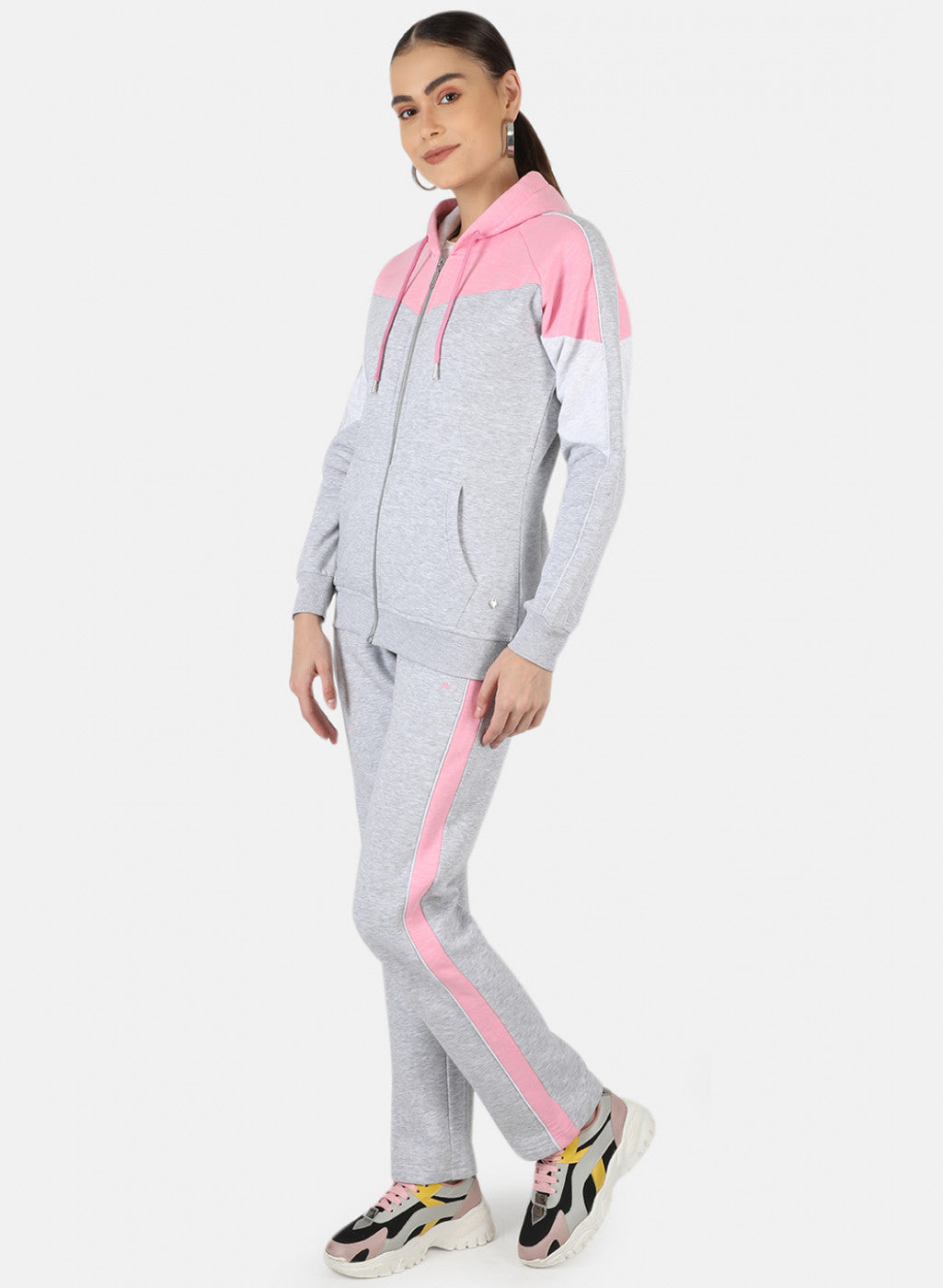 Women Grey Solid Tracksuit