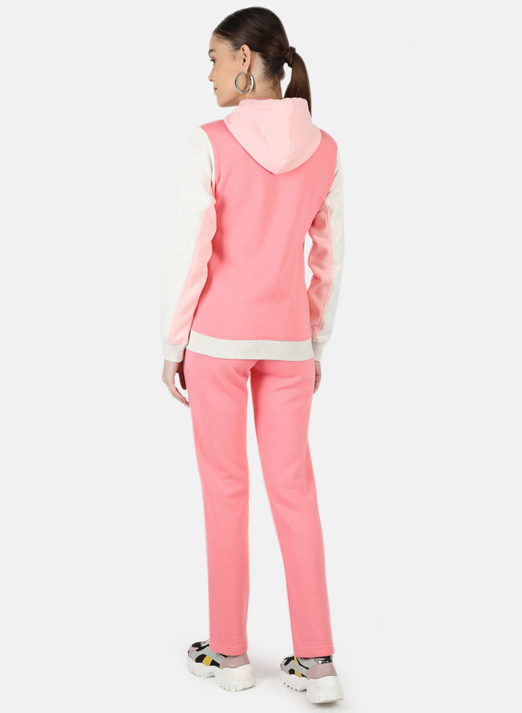 Women Pink Solid Tracksuit