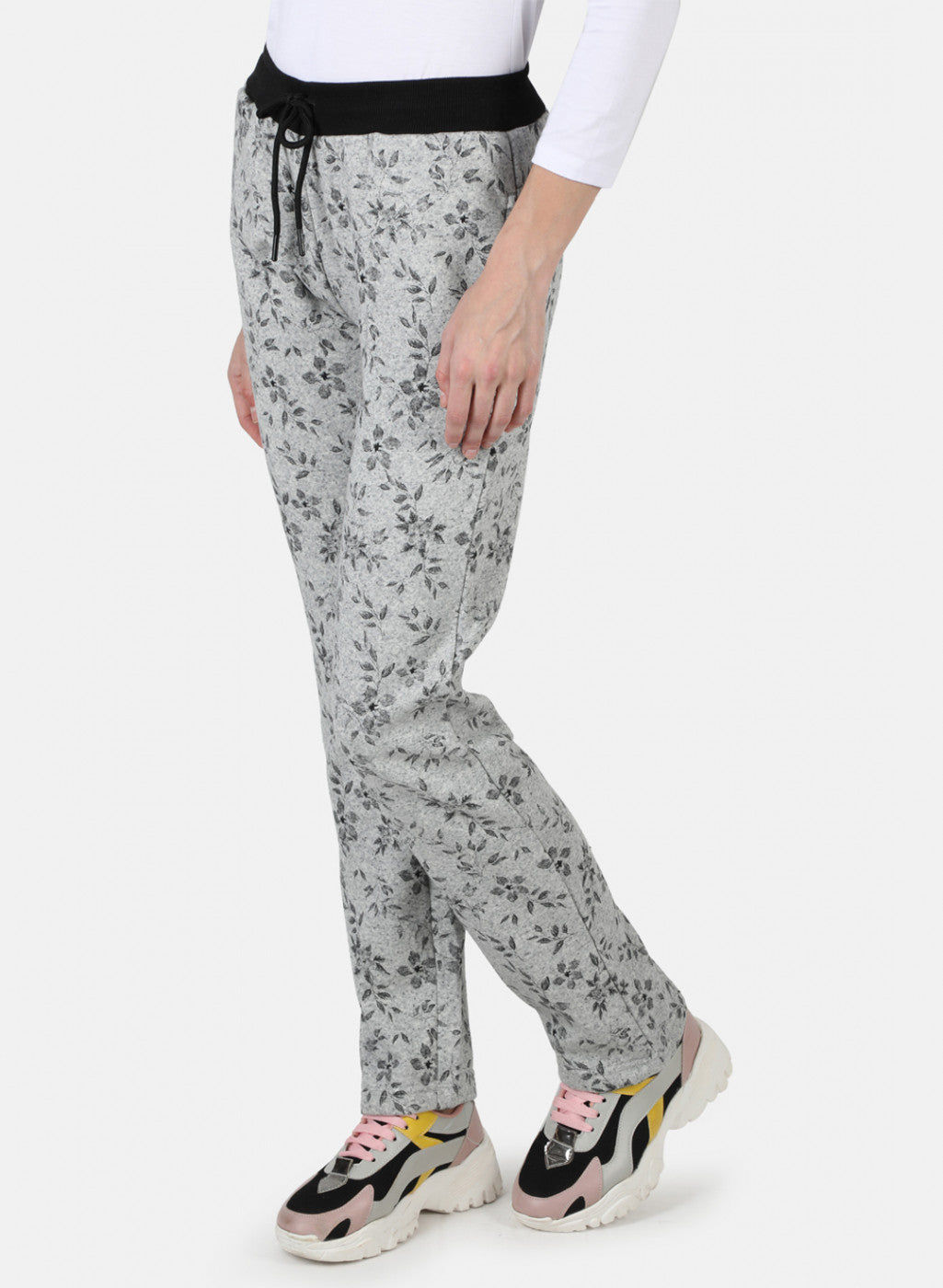 Women Grey Printed Winter Lower