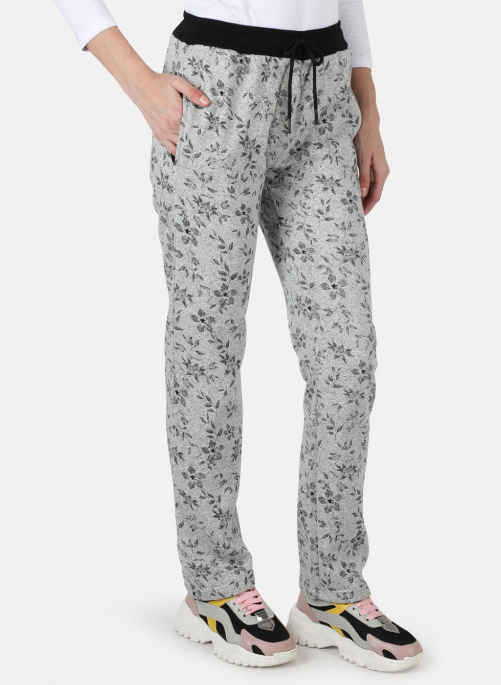 Women Grey Printed Winter Lower