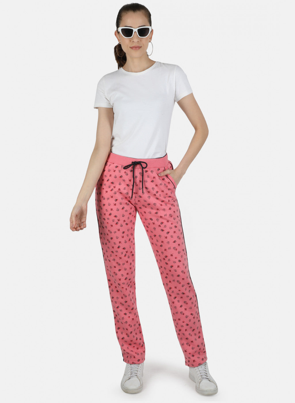 Women Pink Printed Winter Lower