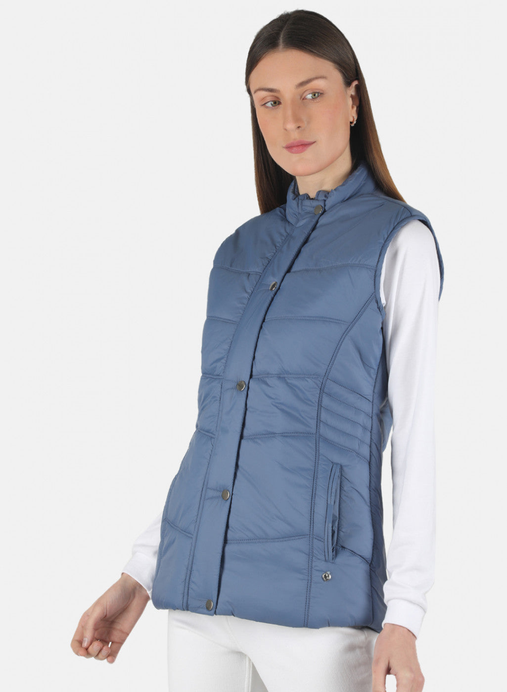 Women Blue Solid Jacket