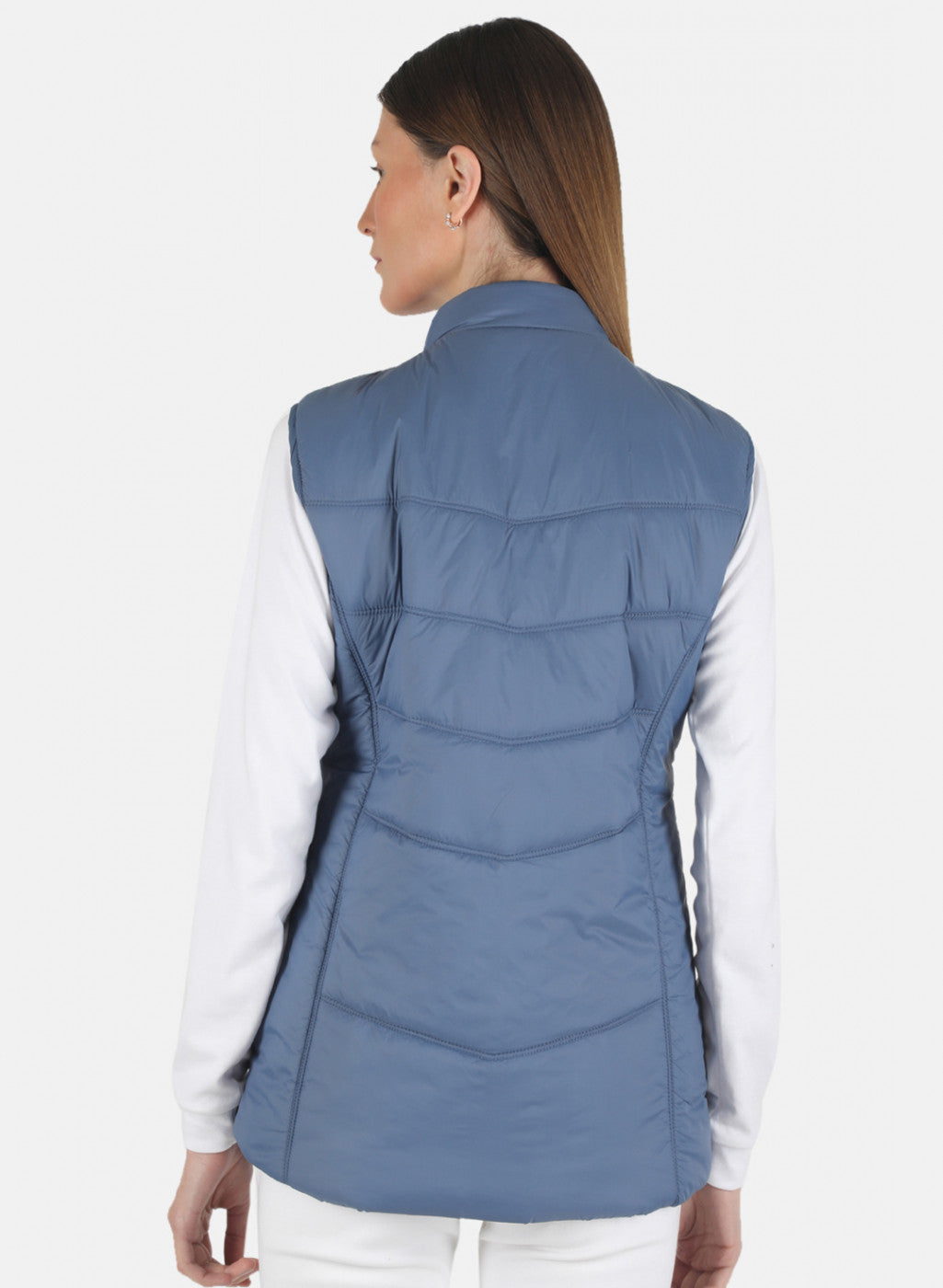 Women Blue Solid Jacket