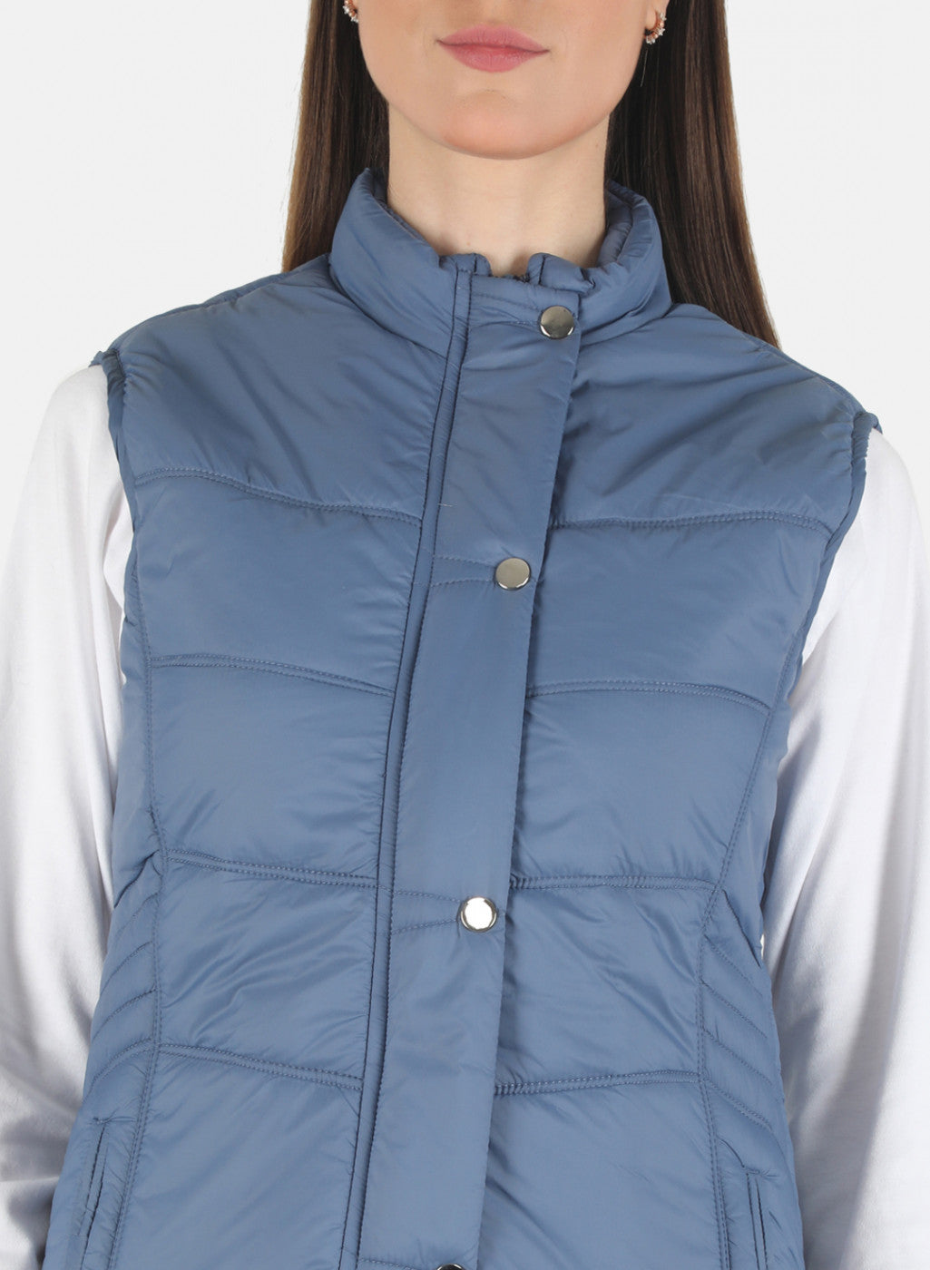 Women Blue Solid Jacket