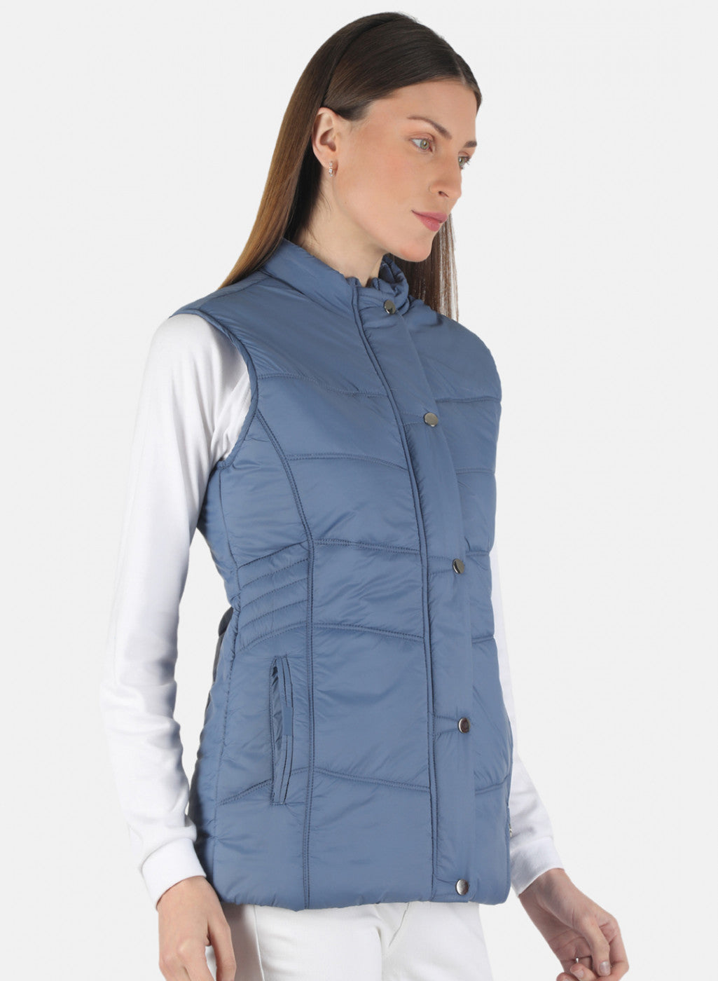 Women Blue Solid Jacket