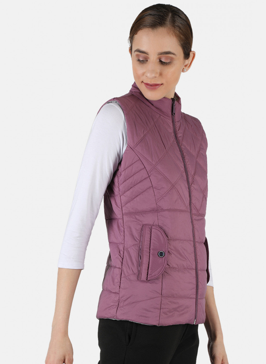 Women Purple Reversible Solid Jacket