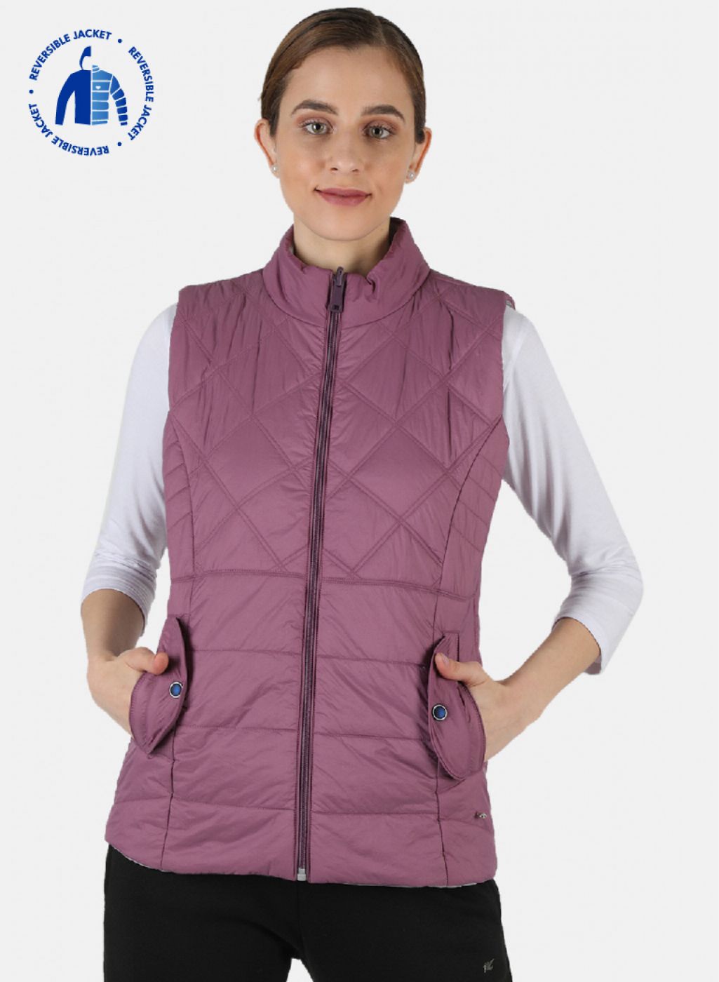 Women Purple Reversible Solid Jacket