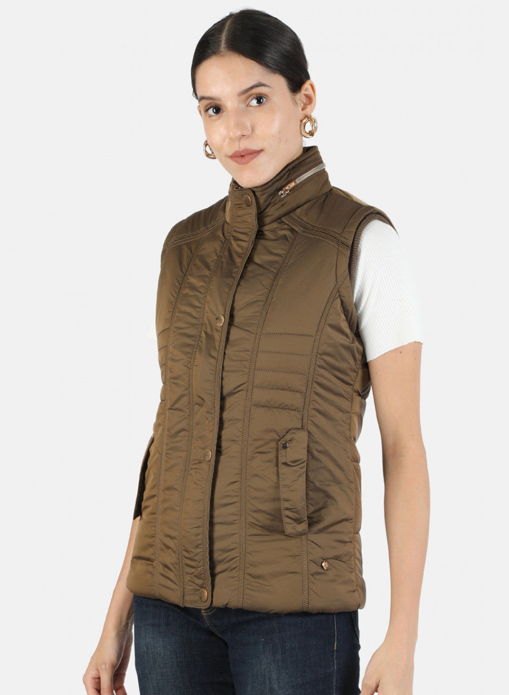 Women Brown Solid Jacket