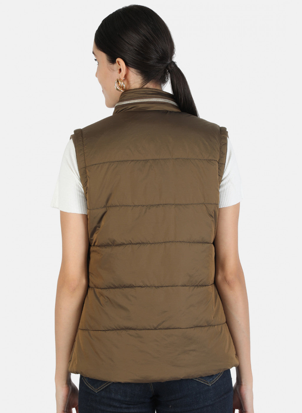 Women Brown Solid Jacket