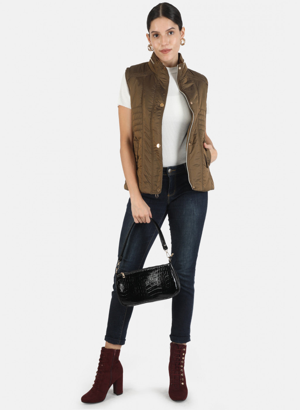 Women Brown Solid Jacket