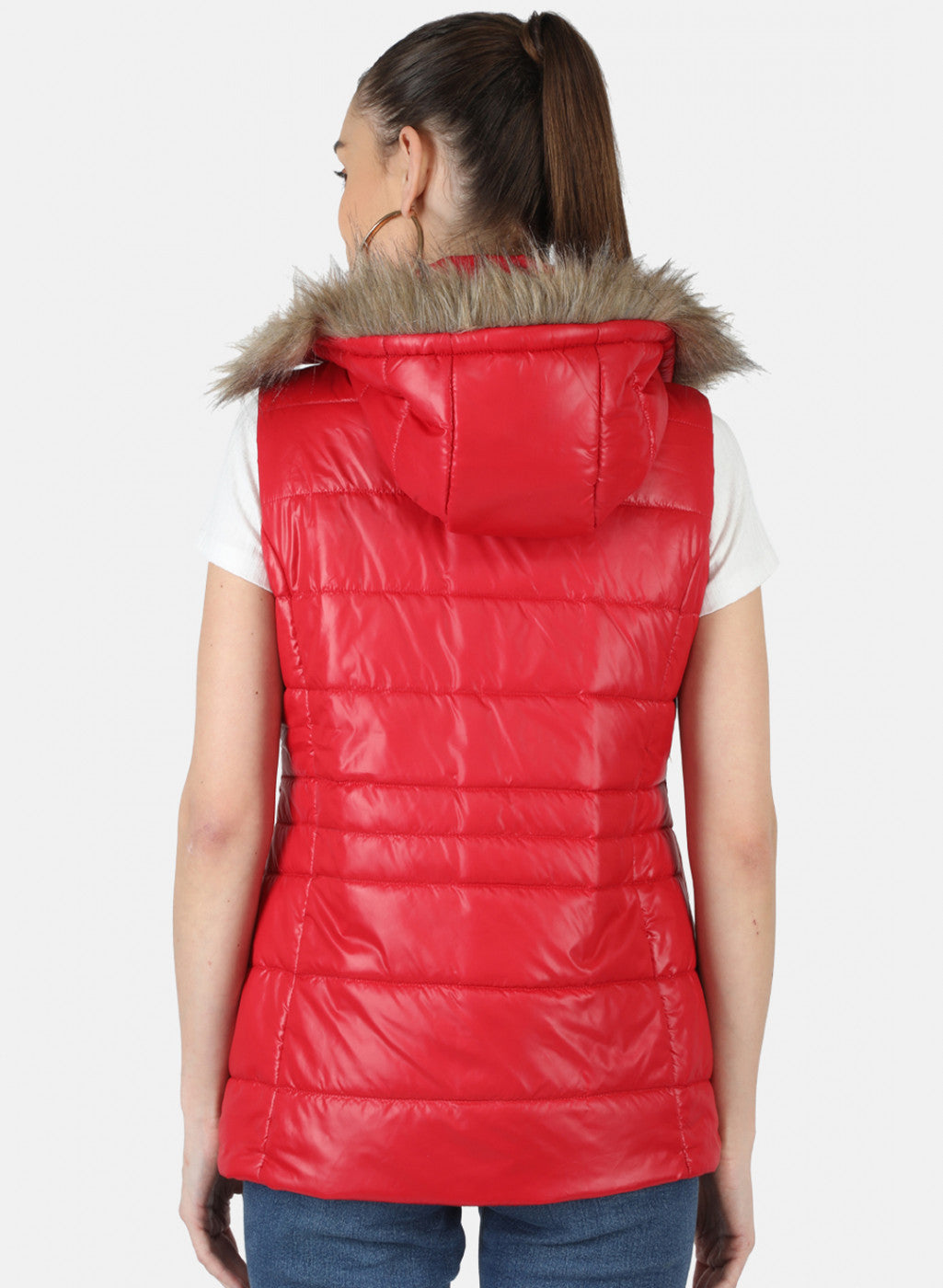 Women Red Solid Jacket