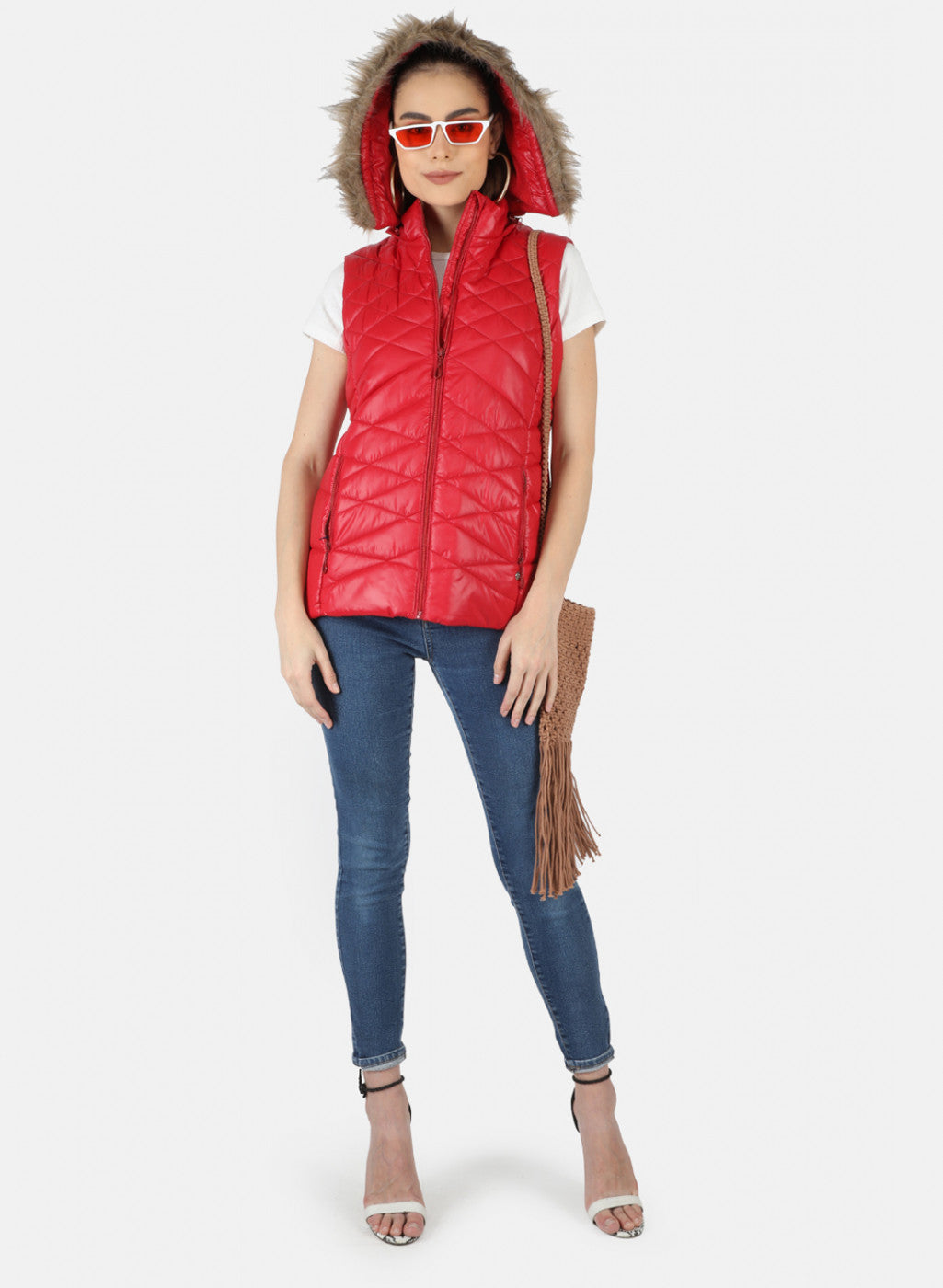 Women Red Solid Jacket