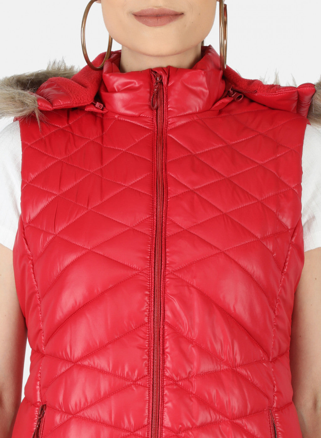 Women Red Solid Jacket