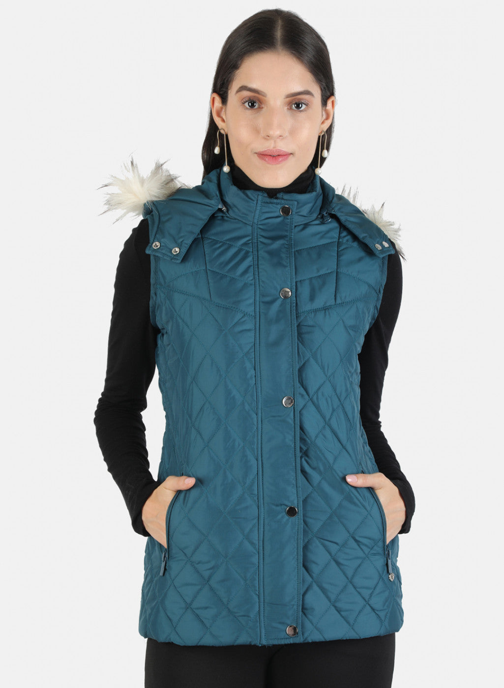 Women Blue Solid Jacket