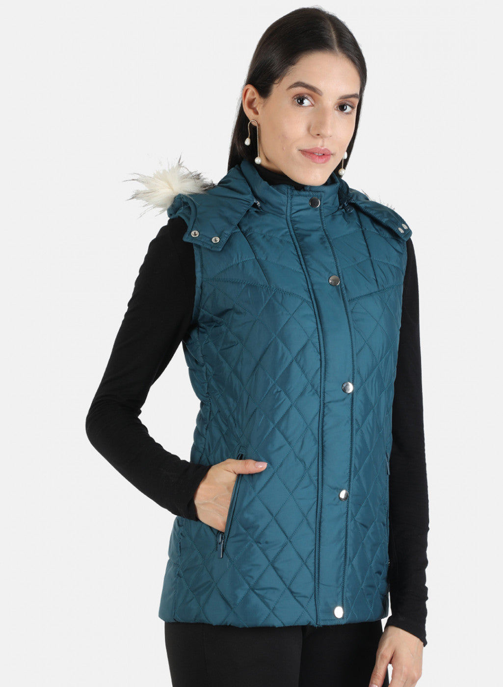 Women Blue Solid Jacket