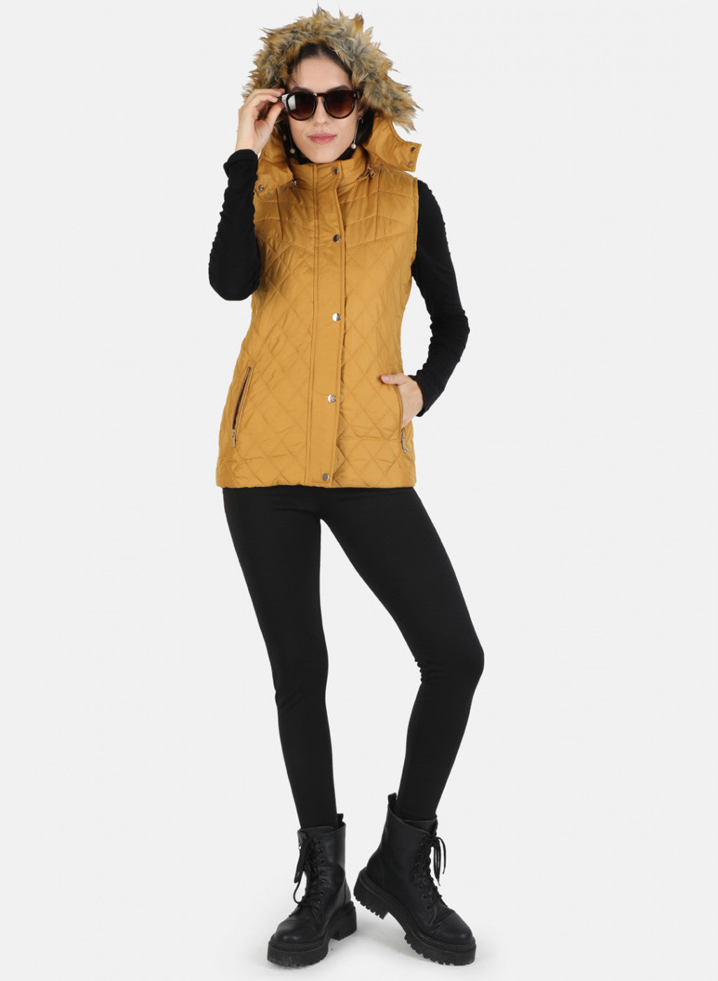 Women Mustard Solid Jacket