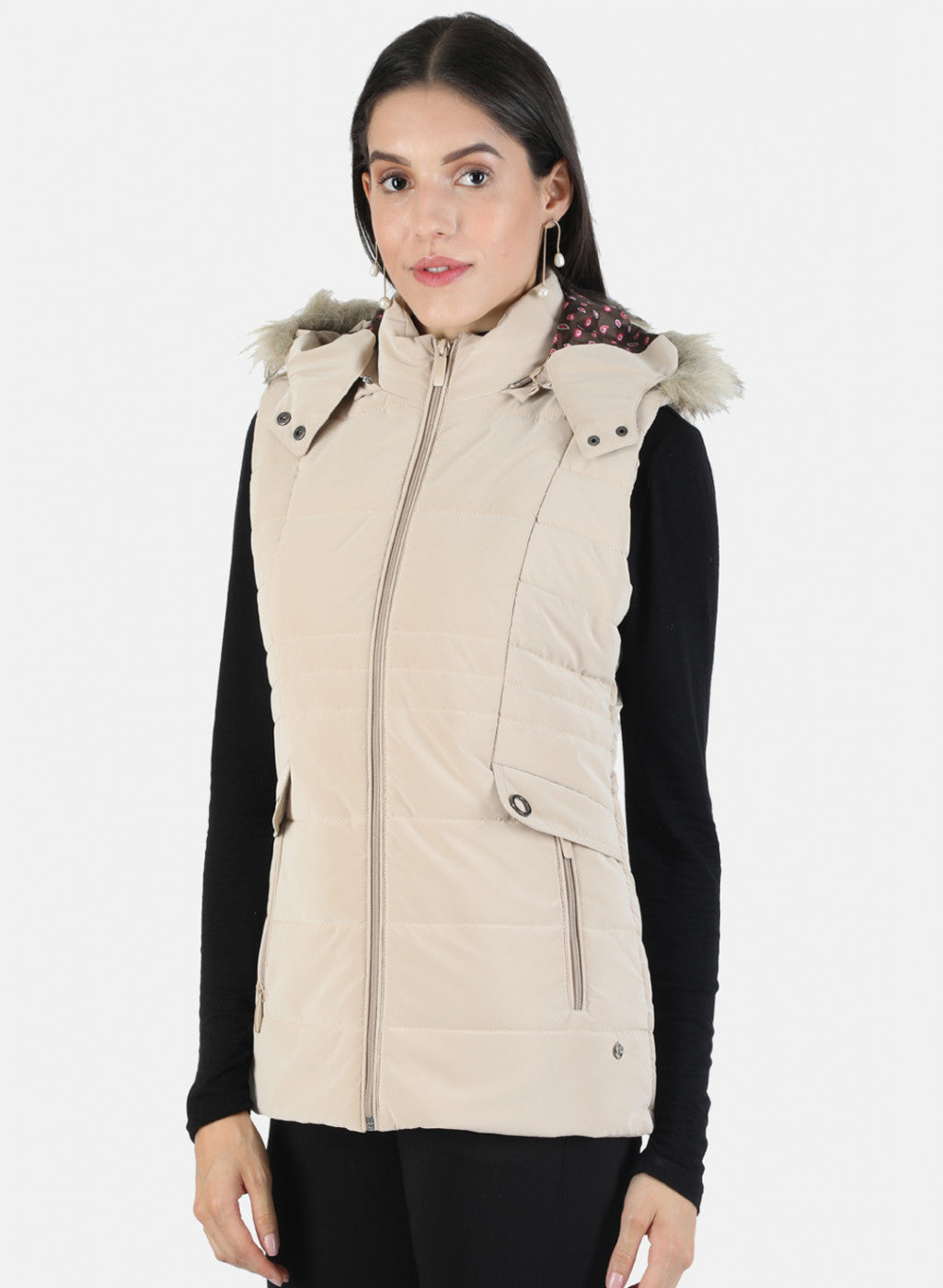 Women Beige Solid Jacket