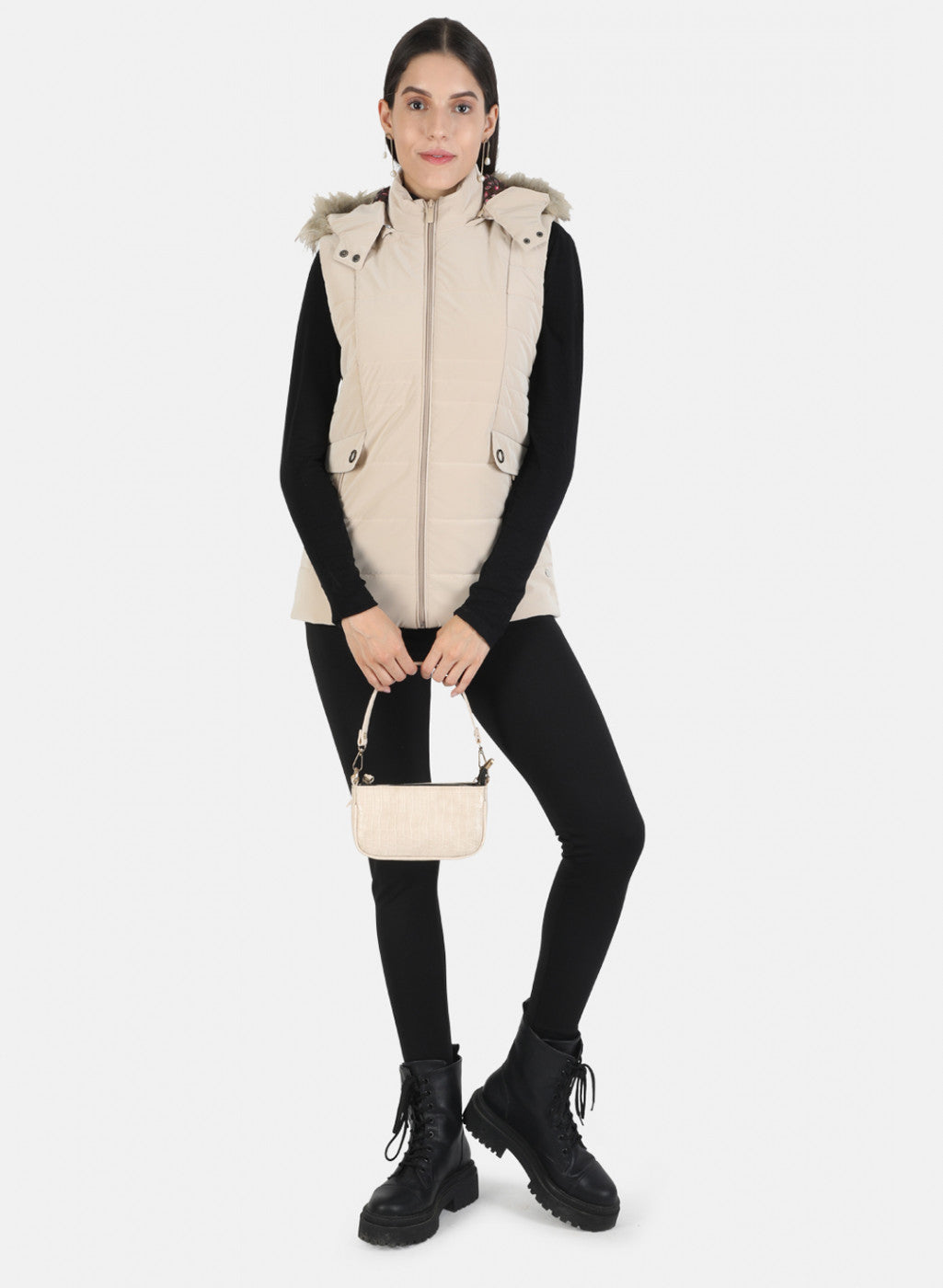 Women Beige Solid Jacket