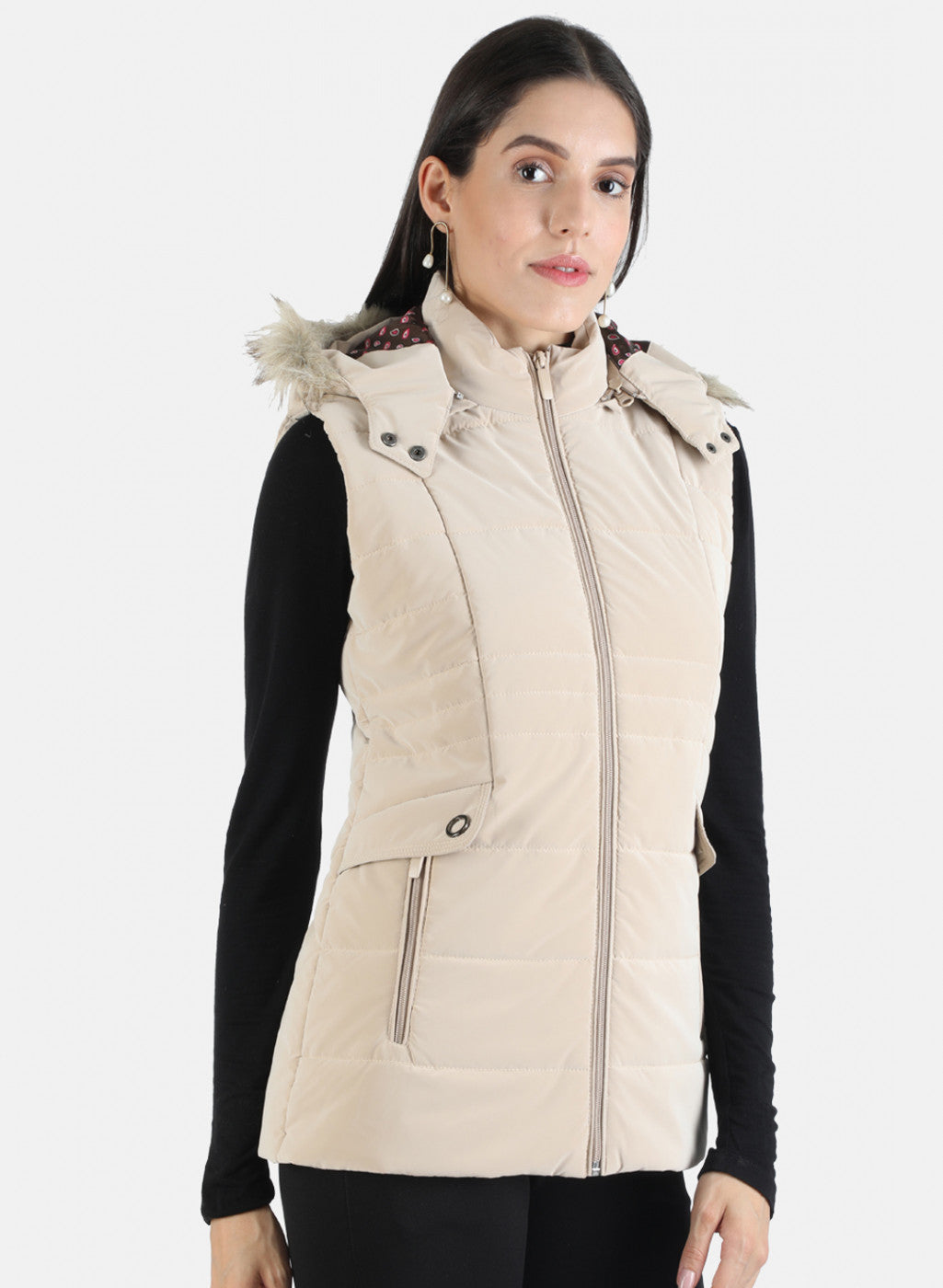 Women Beige Solid Jacket