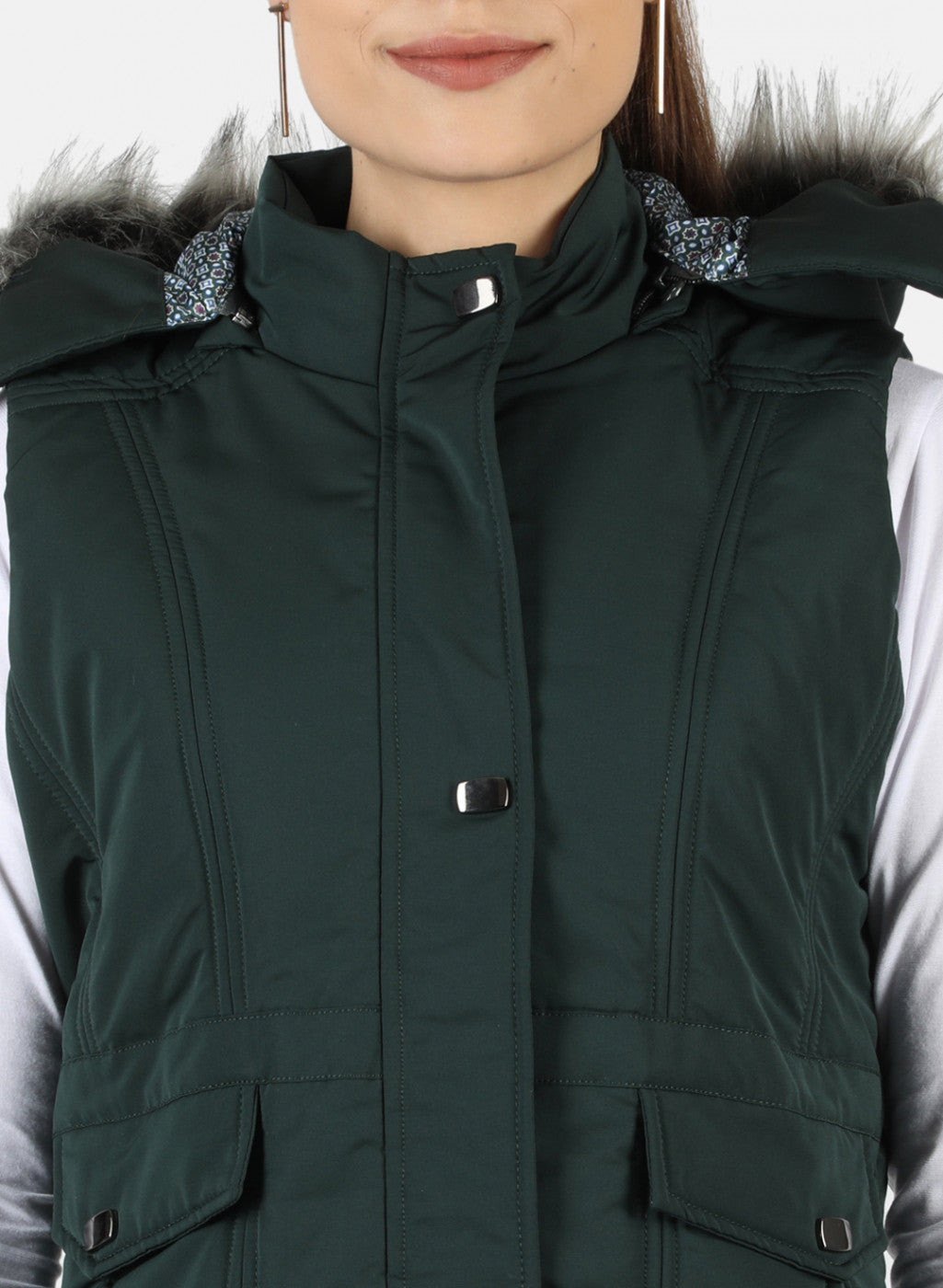 Women Green Solid Jacket