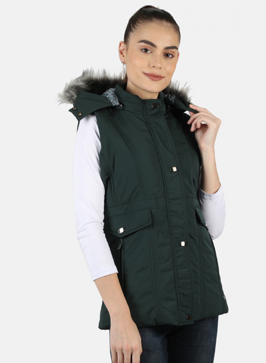 Women Green Solid Jacket