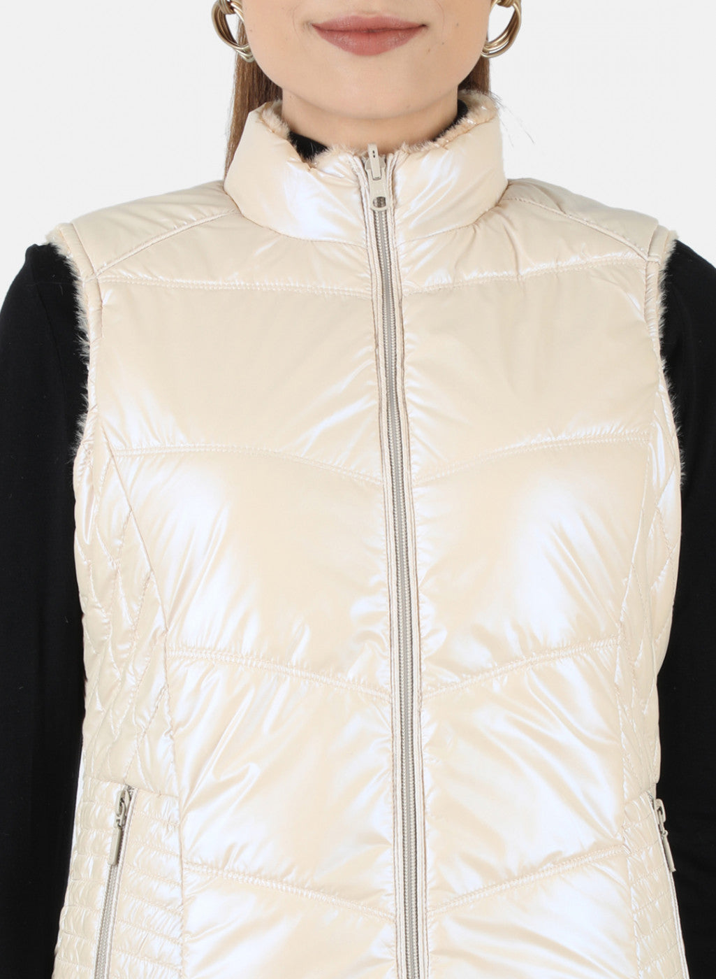 Women Beige Reversible Solid Jacket