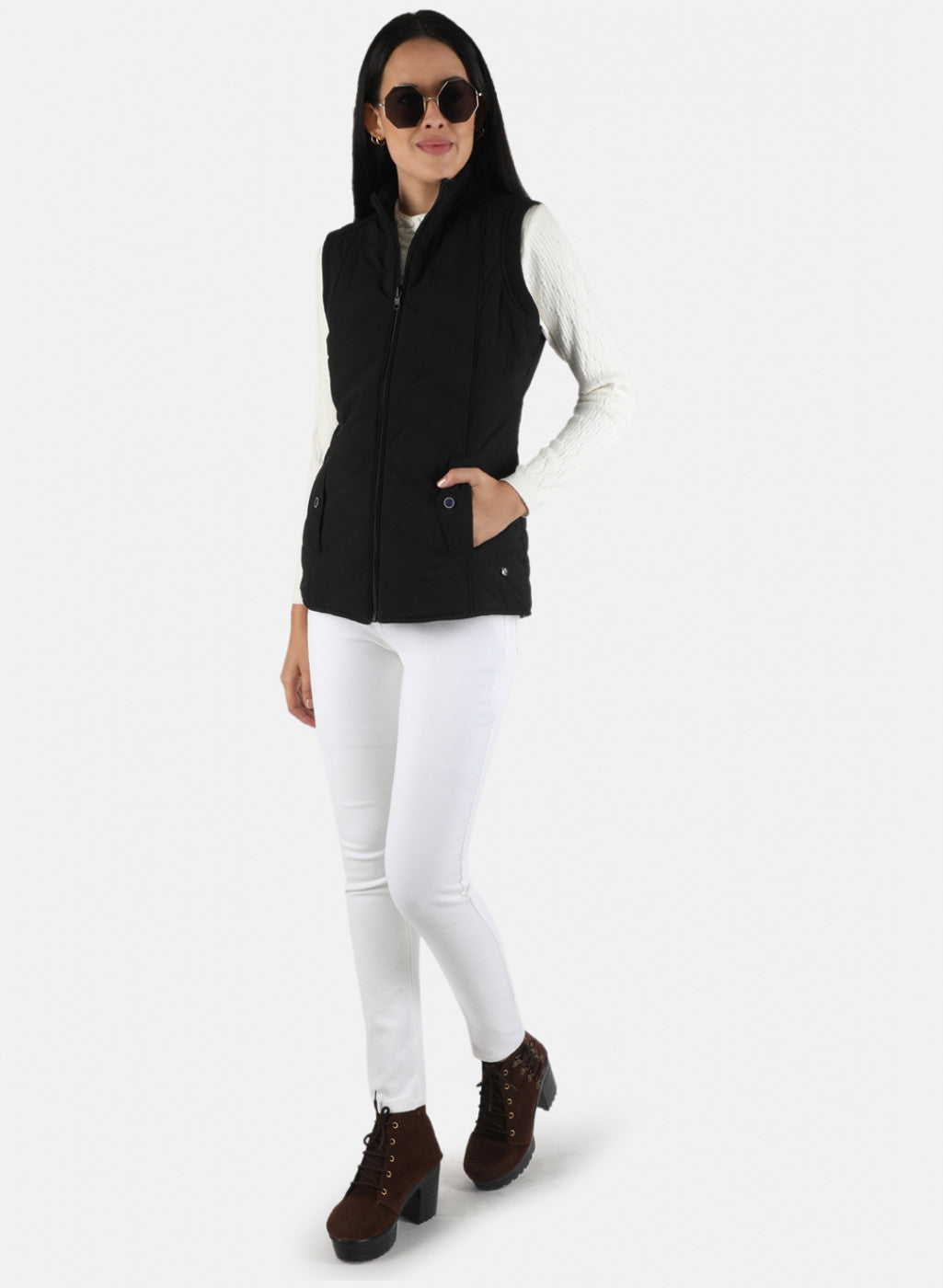 Women Black Solid Jacket