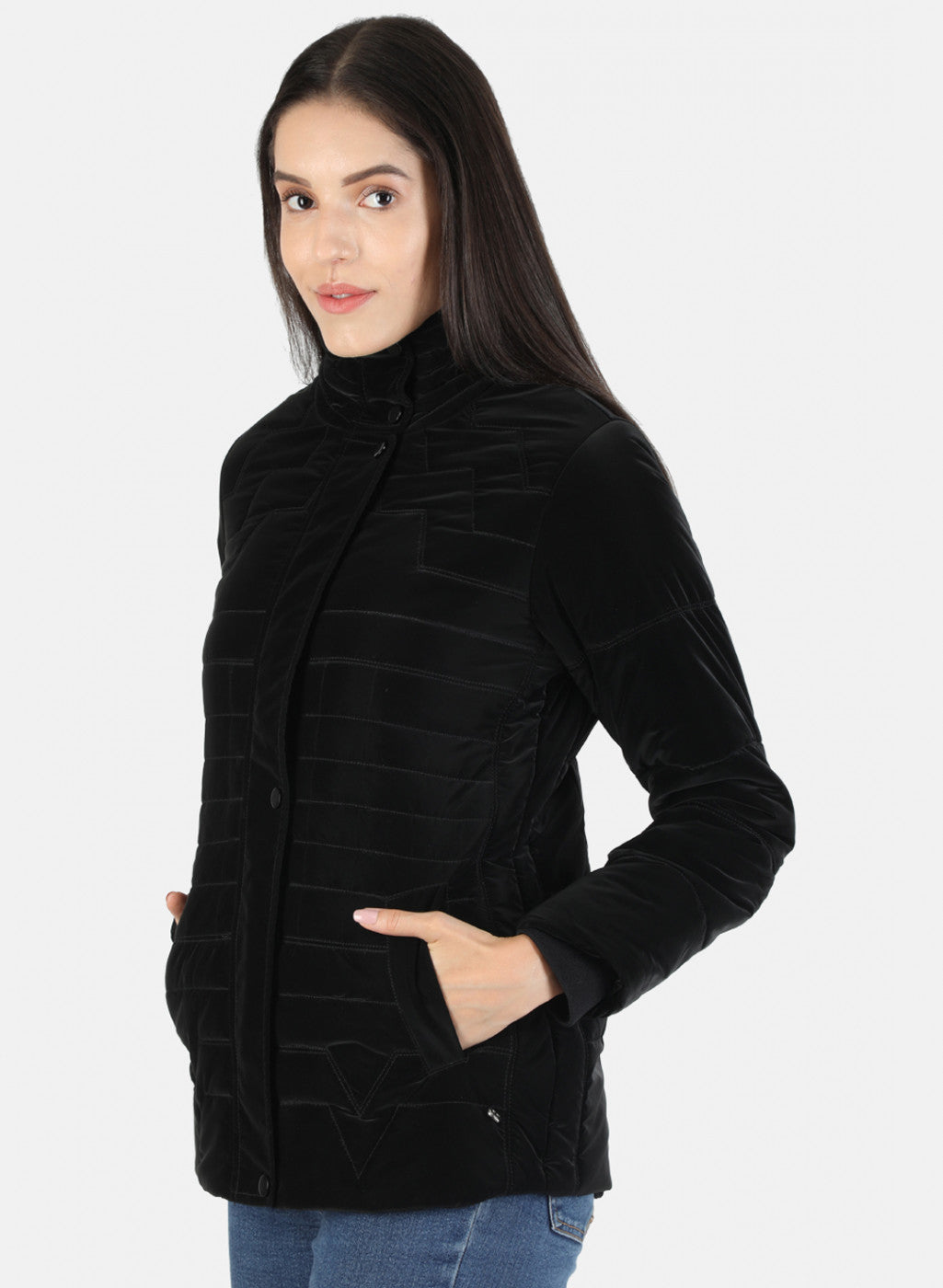 Women Black Solid Jacket