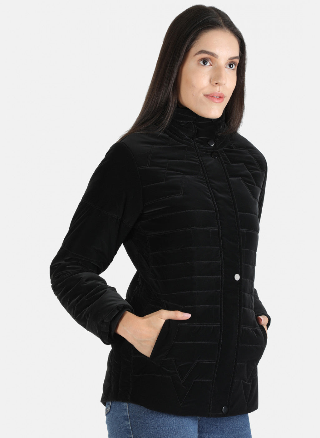 Women Black Solid Jacket