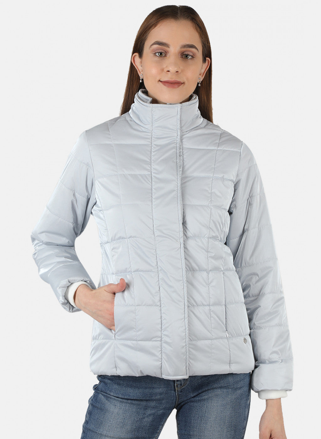 Women Blue Solid Jacket