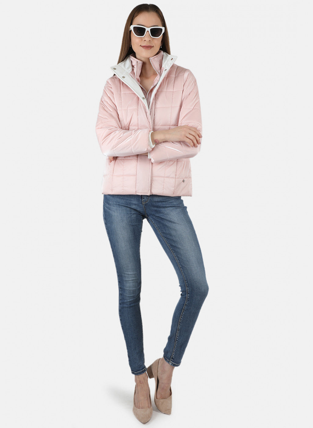 Women Pink Solid Jacket