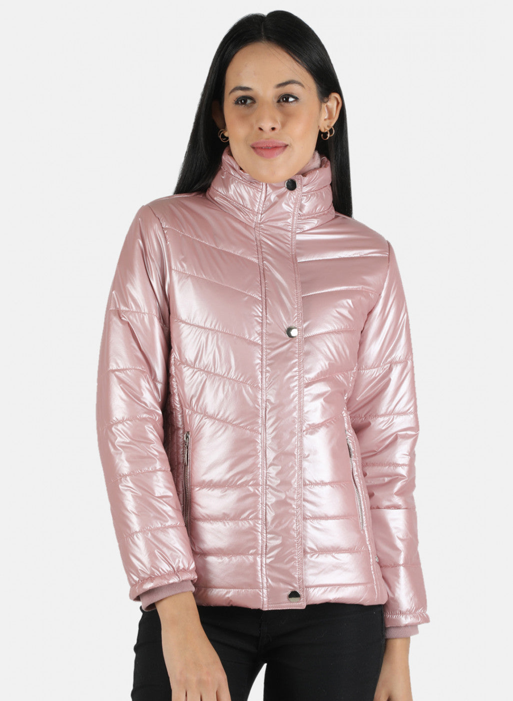 Women Pink Solid Jacket