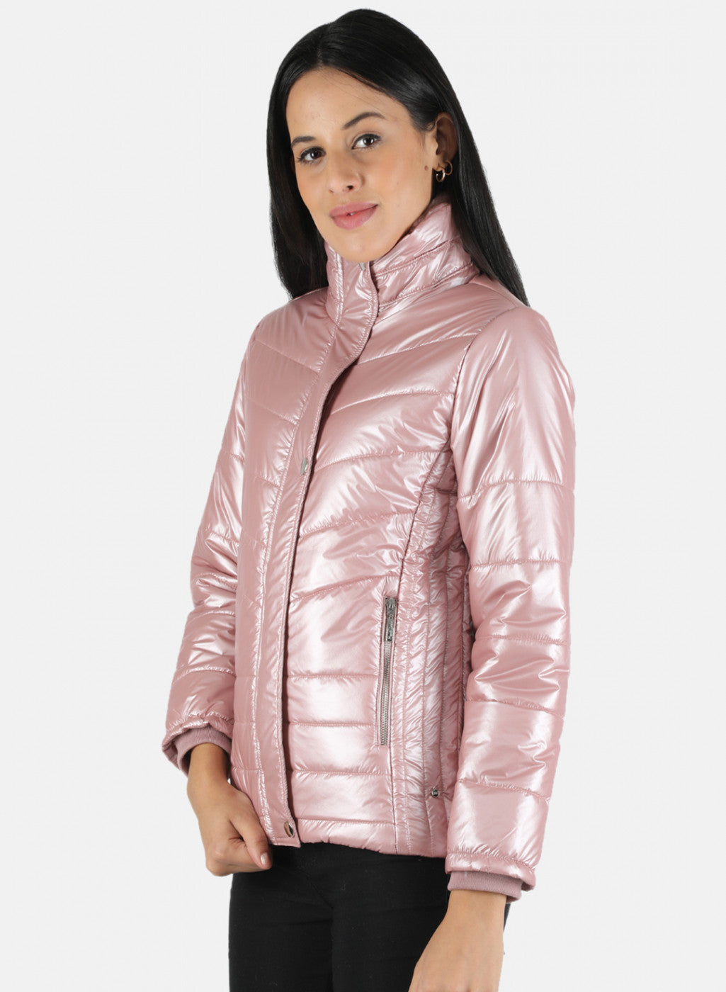 Women Pink Solid Jacket