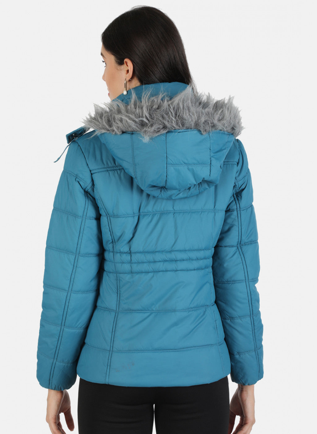 Women Blue Solid Jacket