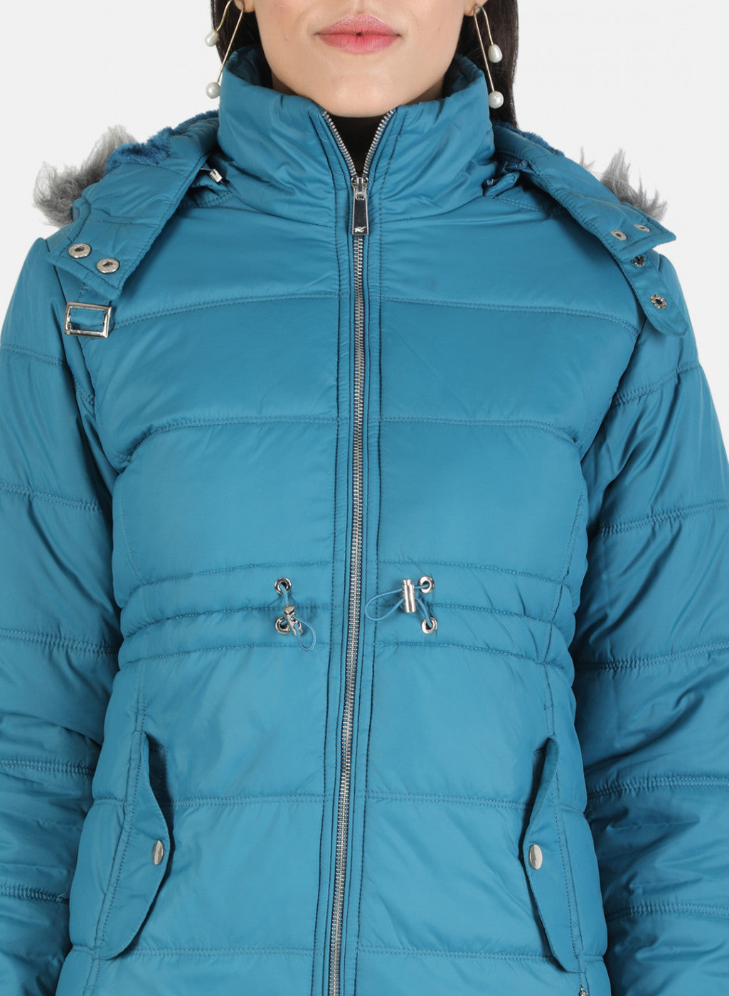 Women Blue Solid Jacket