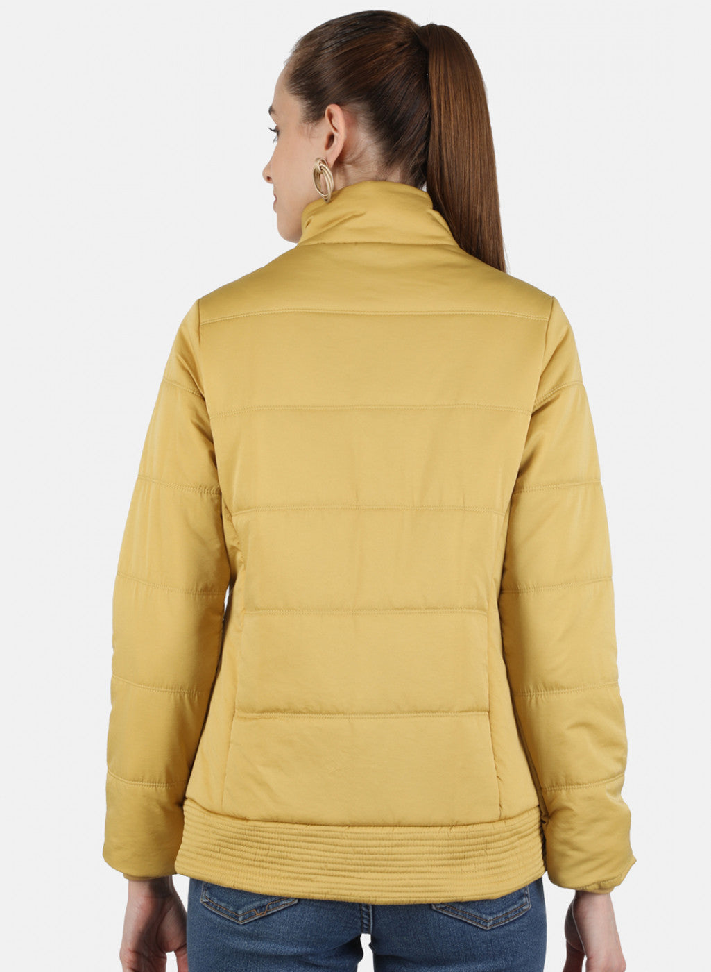 Women Yellow Solid Jacket