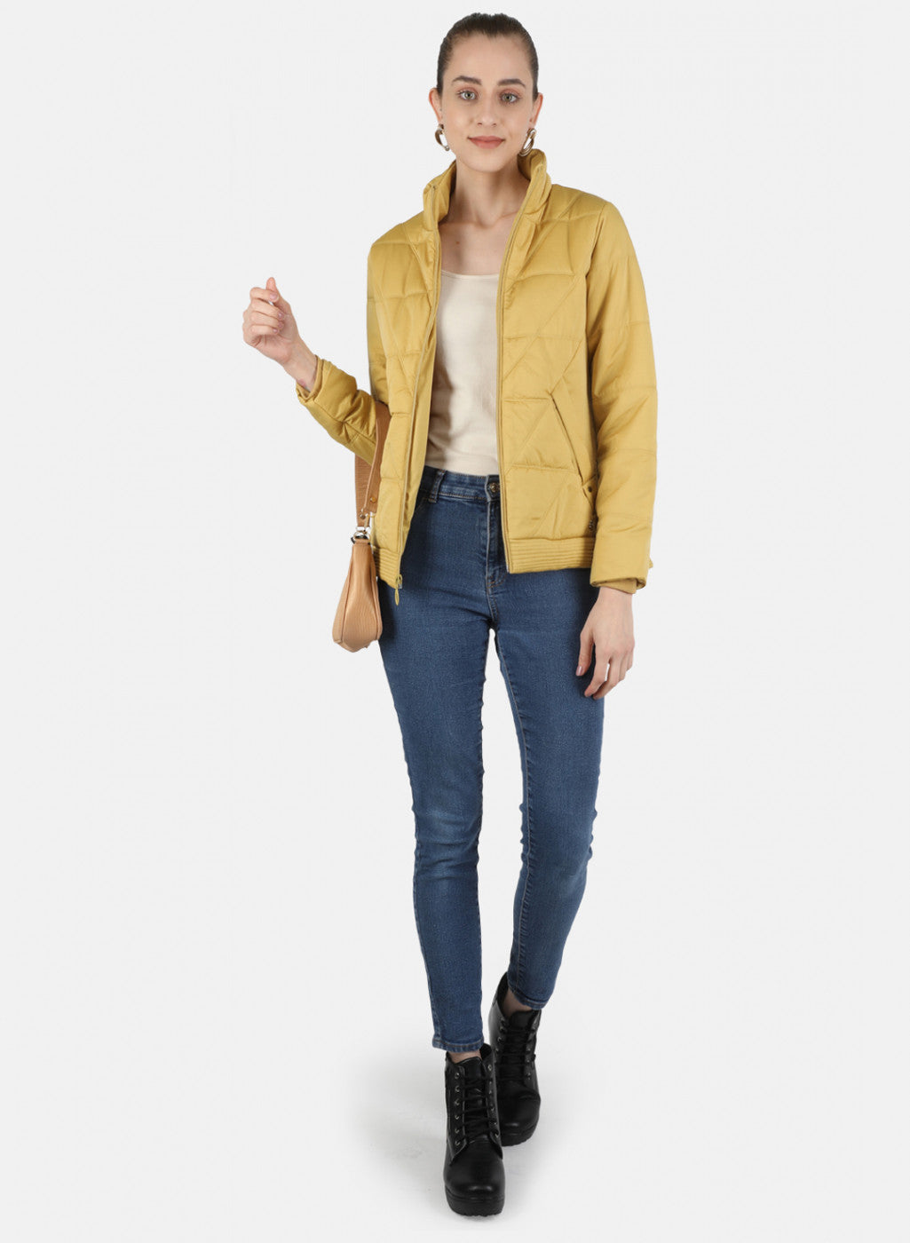 Women Yellow Solid Jacket