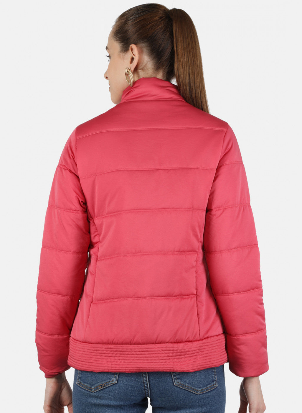 Women Pink Solid Jacket