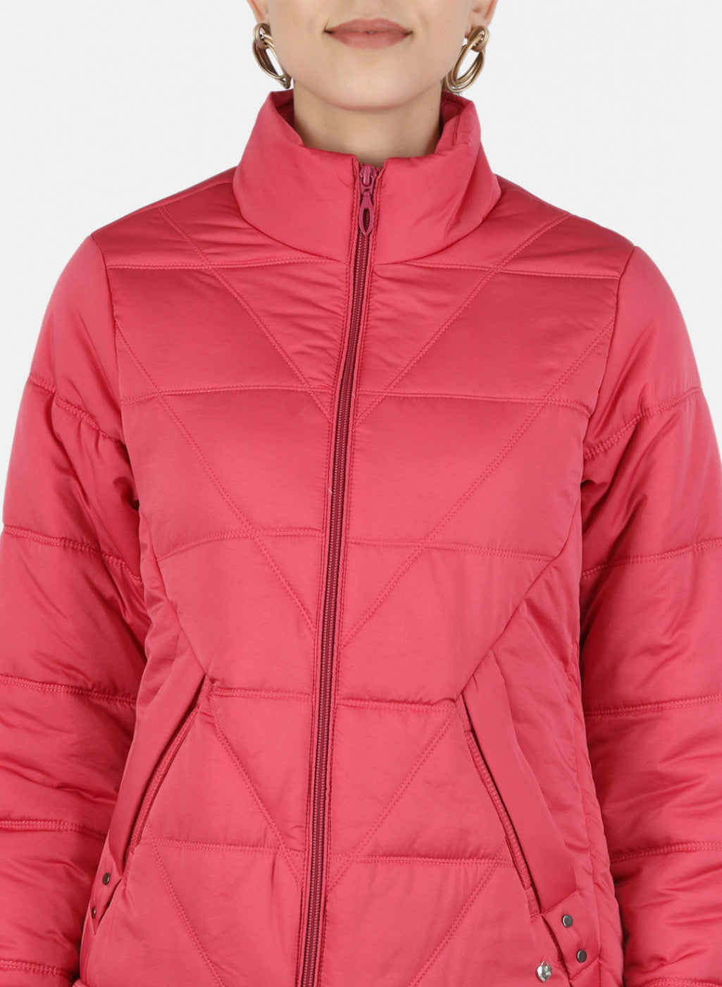 Women Pink Solid Jacket