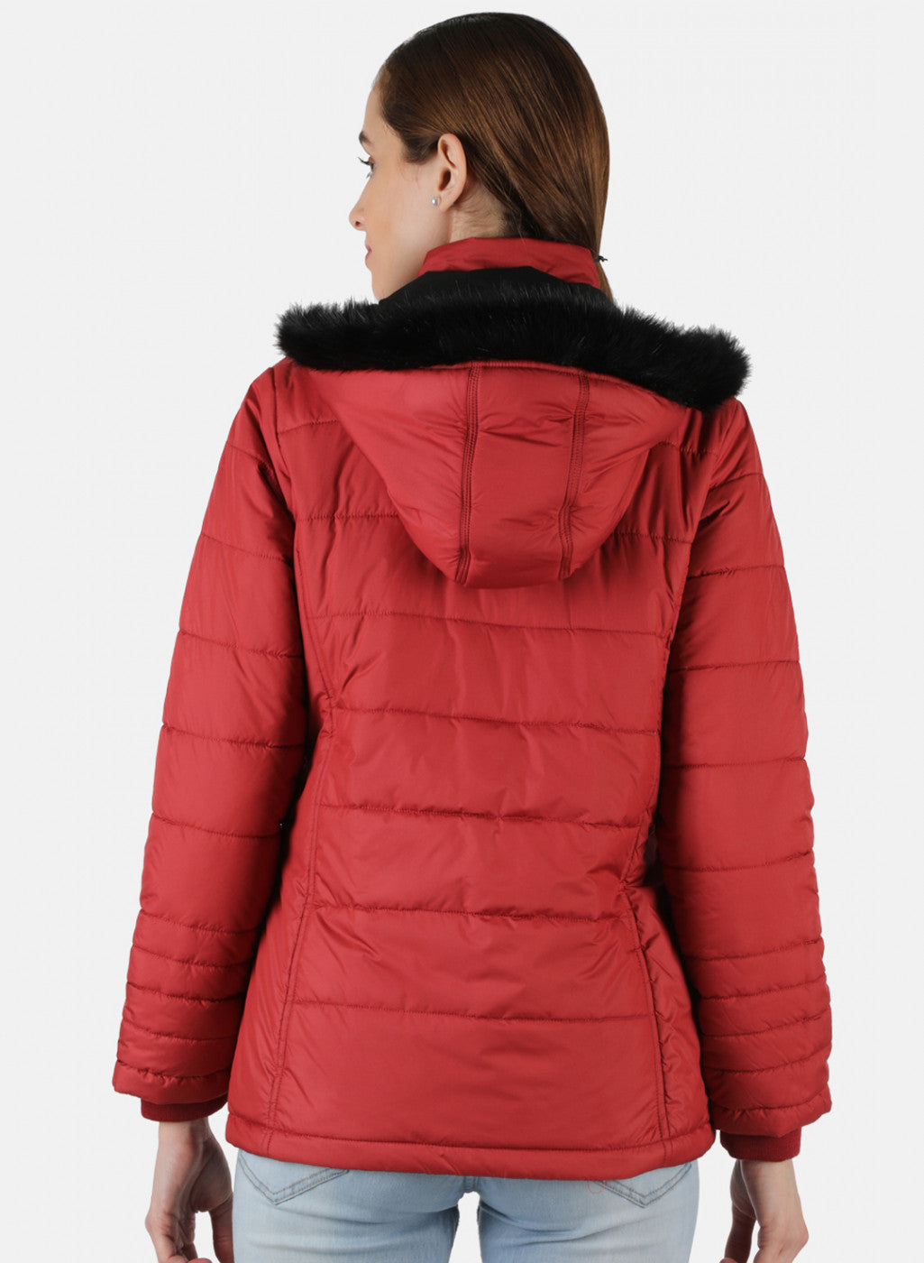 Women Red Solid Jacket