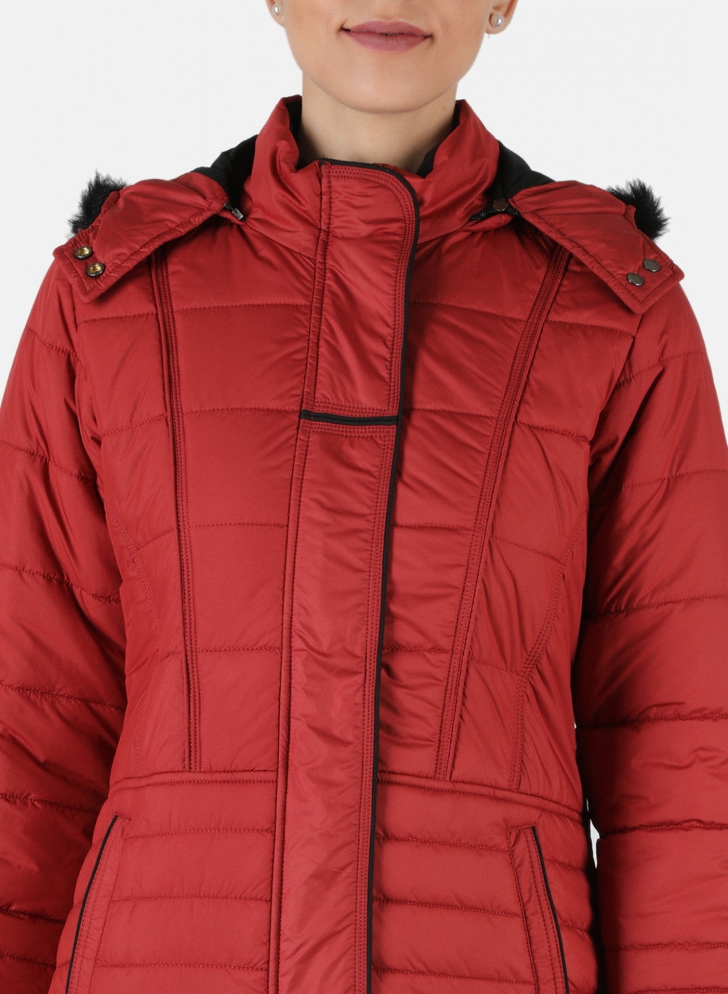 Women Red Solid Jacket